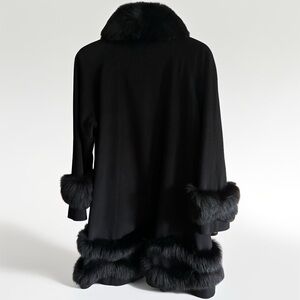 Belle Fare Cashmere Blend Coat with Fox Trim